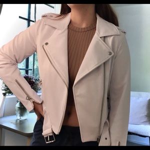 Calvin Klein white faux leather jacket